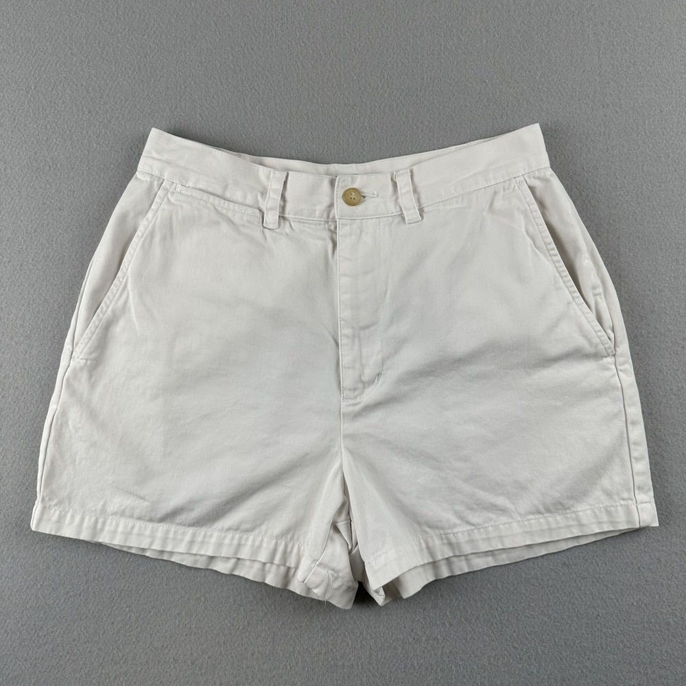 The Limited Women's White Shorts Flat Front Pockets 100% Cotton Size 8